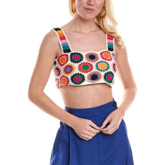 FARM Rio Sweaters - FARM Rio Rainbow Fun Crocheted Sweater Tank